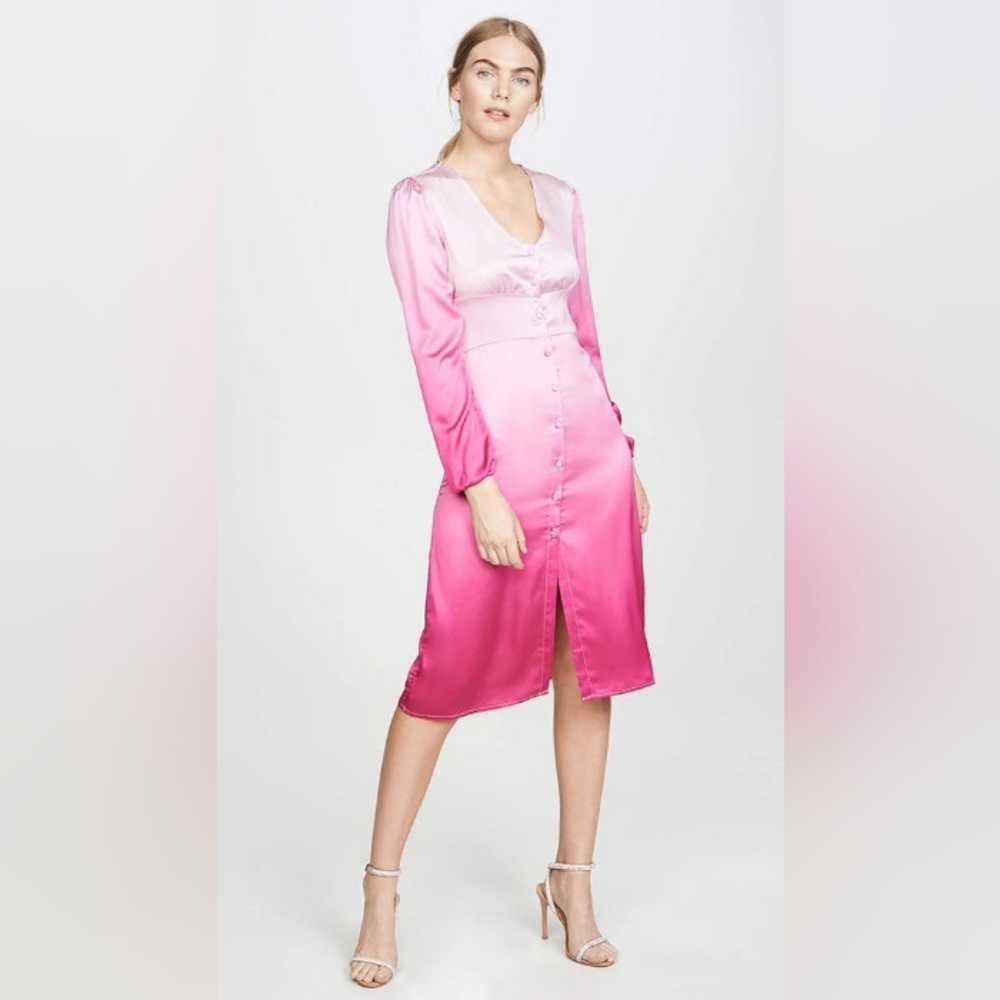 Lioness American Sweetheart Button Front Midi Dress